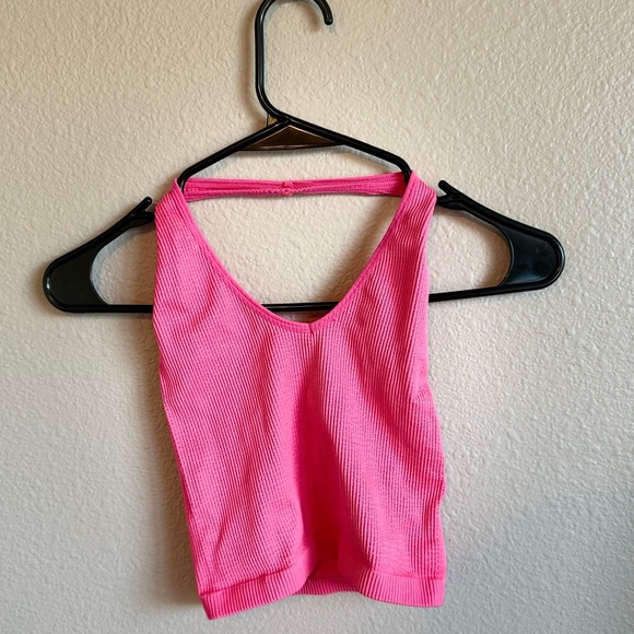 Urban Outfitters Tops - Urban Outfitters Out From Under Ribbed Top Neon Pink